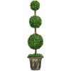Artificial Topiary Triple Ball Tree Plant, 4 Ft. Tall