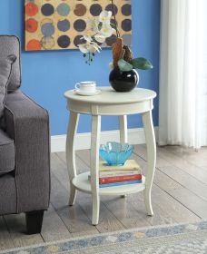 Alberta Accent Side Table, 18" Diameter, Antique White