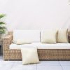 Fabric Throw Pillows, 19.7" x 19.7", Set of 4, Cream