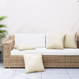 Fabric Throw Pillows, 19.7" x 19.7", Set of 4, Cream