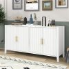 Sideboard Cabinet, U-Style Doors, Wood, 39.3'' x 21.6'' x 12.2'', White