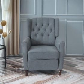 Classic High Back Recliner Chair, Waterproof Fabric, Dark Gray