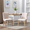 Fabric Dining Chairs, Nailed Trim, Set of 2, Beige