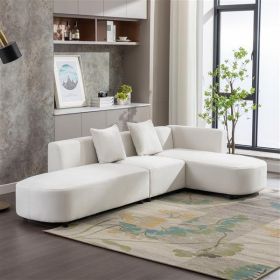 Modern Luxury Living Room Sofa, Upholstered, Cream