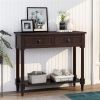 Traditional Console Table with 2 Drawers and Shelf, Espresso