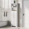 Tall Storage Cabinet, 3 Drawers with Adjustable Shelves, White