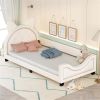 Upholstered Daybed, Cat Ears Headboard, Twin Size, White