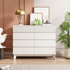 8-Drawer Storage Cabinet with Decorative Top Drawer, 47.29" x 37.8", White
