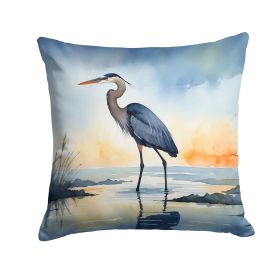 Blue Heron Against a Barely Lit Sky Throw Pillow, 14" x 14"