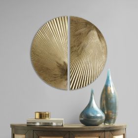 Half-Moon Metal Wall Decor, 2-Piece Set, Gold