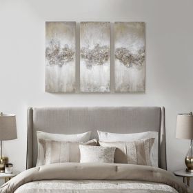 Embellished Triptych Abstract Canvas Wall Art, 3 Piece Set