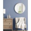 Beaded Iron Round Wall Mirror, 27", White