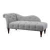Modern Traditional Button Tufted Upholstered Chaise, Dove Gray