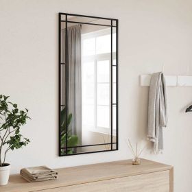 Iron Wall Mirror, 19.7" x 39.4", Black