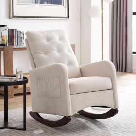 Modern High Back Lounge Arm Rocking Chair, White
