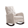 Modern High Back Lounge Arm Rocking Chair, White
