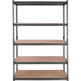 Metal Storage Shelving Unit, 5-Tier Adjustable, 2000 lbs. Capacity, Black