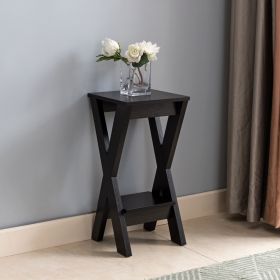 X-Leg Accent Side Table, 11.75" x 11.75" x 21", Red Cocoa