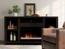 Electric Fireplace TV Console, 62", Mocha Finish