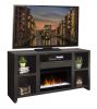 Electric Fireplace TV Console, 62", Mocha Finish