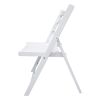 Slatted Wood Folding Chairs, Set of 4, White