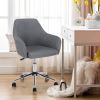 Adjustable Home Office Swivel Chair, Gray Fleece
