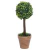 Artificial Potted Boxwood Plants, 22" Tall, 2-Piece Set