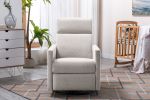 Upholstered Swivel Gliding Rocking Recliner, Tan
