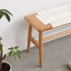 Solid Oak Wood Bench, 31.5" x 11.81" x 15.98"