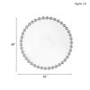 Beaded Round Wall Mirror, 36" Diameter, Silver