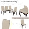 Farmhouse Extendable Round Dining Table Set, with 4 Upholstered Chairs, Espresso