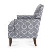 Geometric Print Accent Chairs, Set of 2, Grey and White