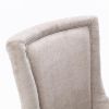 Nail Head Side Dining Chair, Wood Legs, Set of 2, Beige