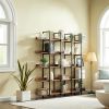 5 Tier Vintage Industrial Bookshelf, Metal Frame, MDF Board