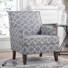 Geometric Print Accent Chairs, Set of 2, Grey and White