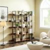 5 Tier Vintage Industrial Bookshelf, Metal Frame, MDF Board