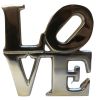 "Love" Word Sculpture Figurine, Aluminum