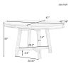Farmhouse Extendable Dining Table, 16" Leaf, Round to Oval, Natural Wash