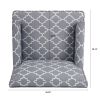 Geometric Print Accent Chairs, Set of 2, Grey and White