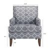 Geometric Print Accent Chairs, Set of 2, Grey and White