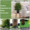 Artificial Cedar Topiary Tree with Cement Pot, Set of 2