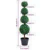 Artificial Ball Shaped Boxwood Topiary with Pot, 35.4" Tall