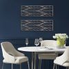Laser Cut Wood Panel Wall Art, 36" x 12", 2-Piece Set, Grey Finish
