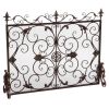 Iron Ornate Fireplace Screen, Black