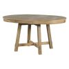 Farmhouse Extendable Dining Table, 16" Leaf, Round to Oval, Natural Wash