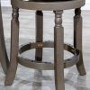 Counter Stool, Weathered Gray, Charcoal Fabric Seat, 24"
