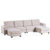 U shaped Sofa Bed with 2 Removable Ottomans, 3 Piece Set