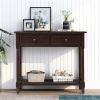 Traditional Console Table with 2 Drawers and Shelf, Espresso