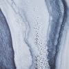 Abstract Canvas Wall , 2-Piece Set, 29.5" x 23.5" each, Blue/White, White Frame