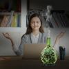 3D Fireworks Glass Aroma Oil Humidifier, 7 Color Led Night Light